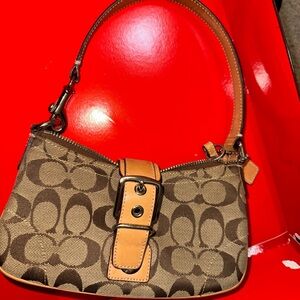 Vintage Coach Brown Signature Shoulder Bag